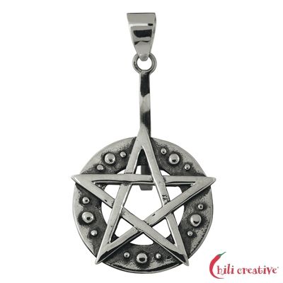 Donuthalter Pentagramm Silber 