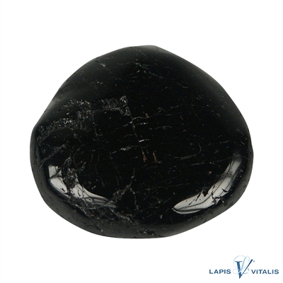 Turmalin schwarz ( Schörl ) Scheibe - Scheibenstein, Taschenstein, Auflegestein, Handschmeichler
