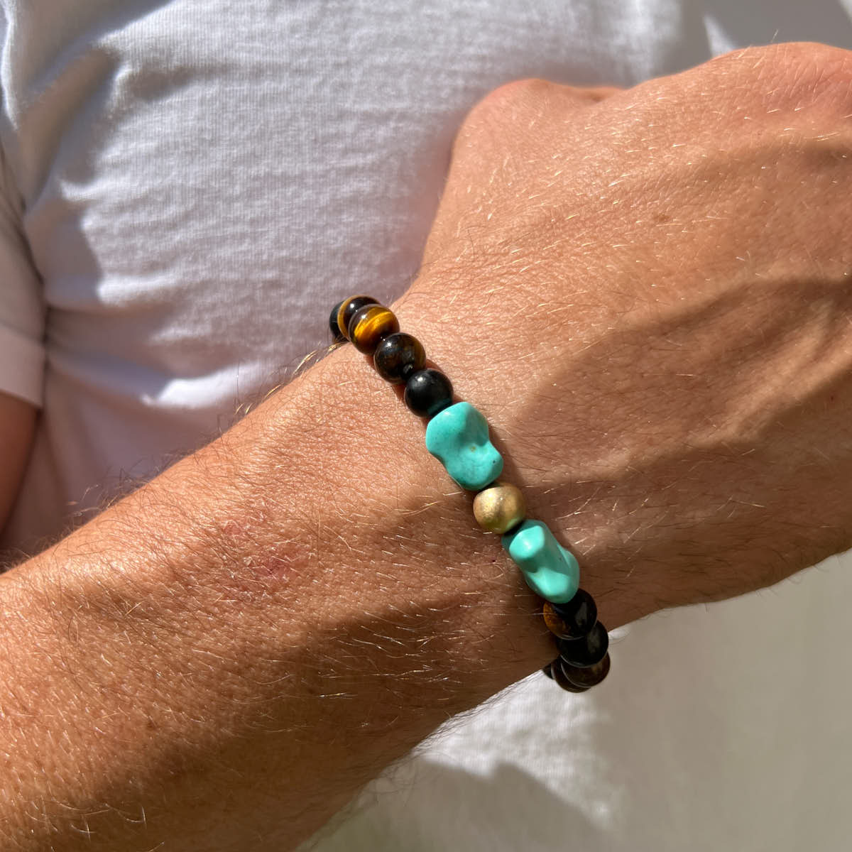 Armband - Türkis, Schungit & Tigerauge Herrenarmband / Damenarmband