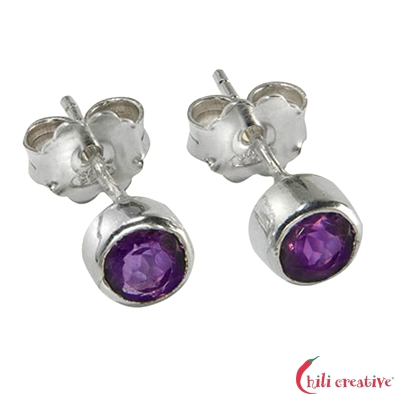 Ohrstecker Amethyst facettiert 6mm