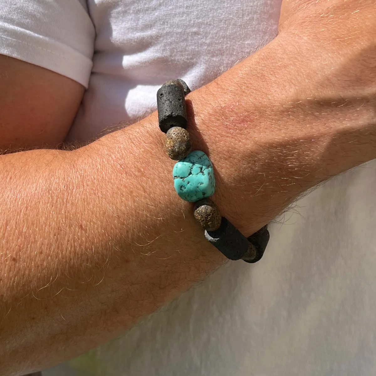 Armband - Lava, Bernstein & Türkis, Herrenarmband / Damenarmband