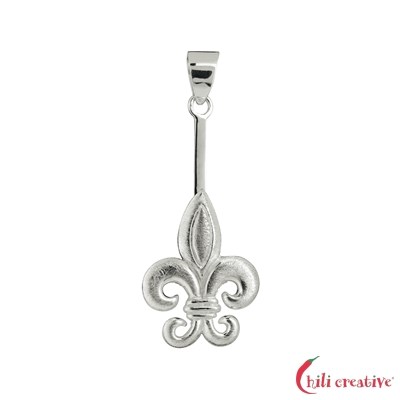 Donuthalter Französische Lilie oder Fleur de Lys oder Fleur de Lis Silber rhodiniert