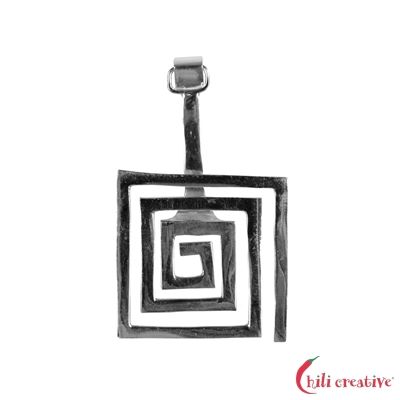 Donuthalter Spirale quadratisch Silber